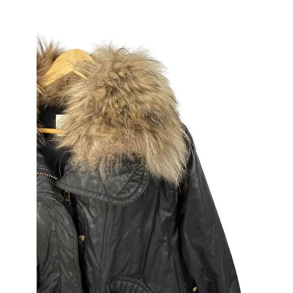 SAM Hudson black natural parka‎ black jacket size Small - Picture 2 of 6